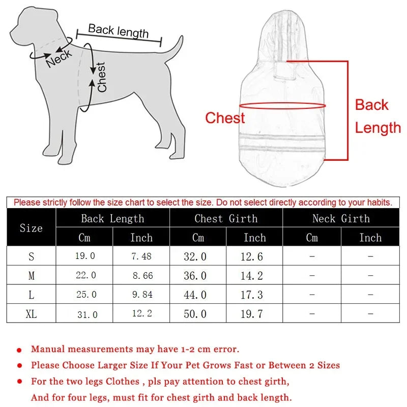 Waterproof Puppy Dog Raincoats with Hood for Small Dogs Pet Raincoat with Reflective and Leash Hole Winter Outdoor Dog Outfits