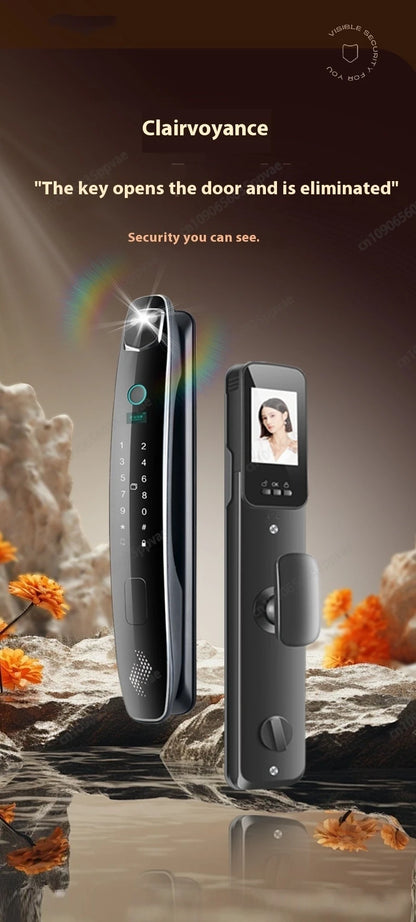 3D Face Recognition Anti-pry And Anti-crack Smart Door Lock Fully Automatic Password Fingerprint Lock Intercom Smart Door Lock