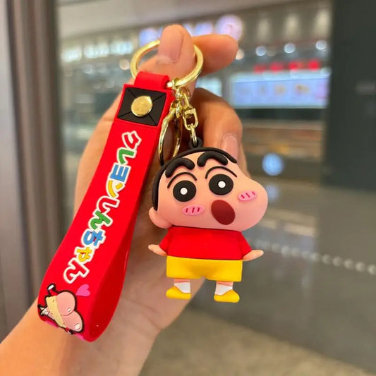 Anime Cartoon Crayon Shin Chans Pvc Doll Keychain Kawaii Couple School Bag Pendant Cute Decoration Gift