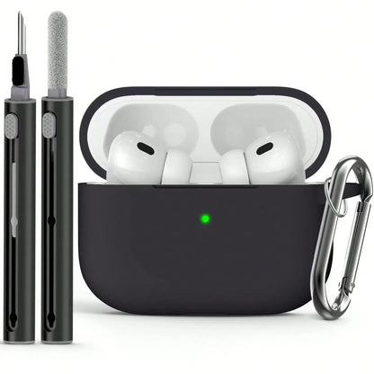 Earphone Case for AirPods Pro2 Cover with Cleaner Kit Soft Silicone Protective with Hook Wirless Headphones Cover