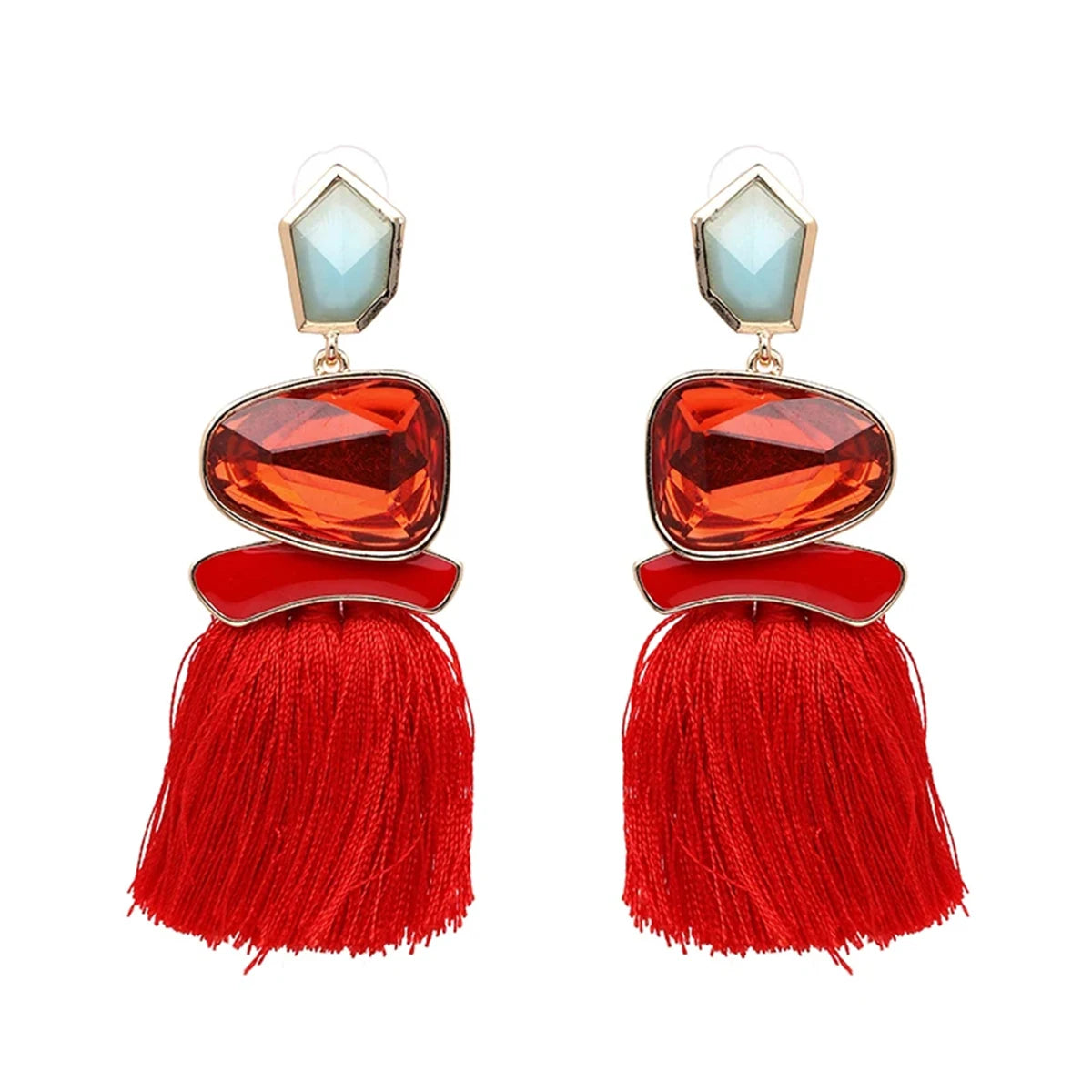 JURAN Bohemia Multicolored Tassel Earrings For Women Fashion Party Jewelry Fringe Dangle Earrings Statement Brincos 2024 Trend