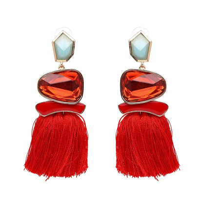 JURAN Bohemia Multicolored Tassel Earrings For Women Fashion Party Jewelry Fringe Dangle Earrings Statement Brincos 2024 Trend