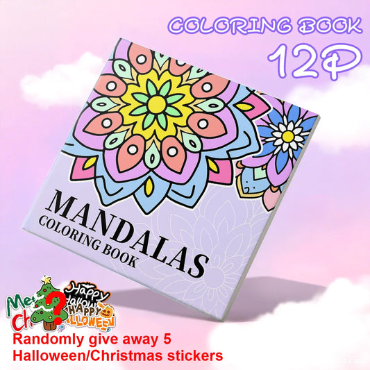 MANDALAS COLORING BOOK Coloring Book Flowers For Adults And Teens Featuring 12 Page  for DIY Graffiti Painting Drawing books