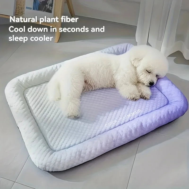 1pc Cool Pet Mat - Summer Cat and Dog Cooling Mat Washable Ice Self Cool Pad
