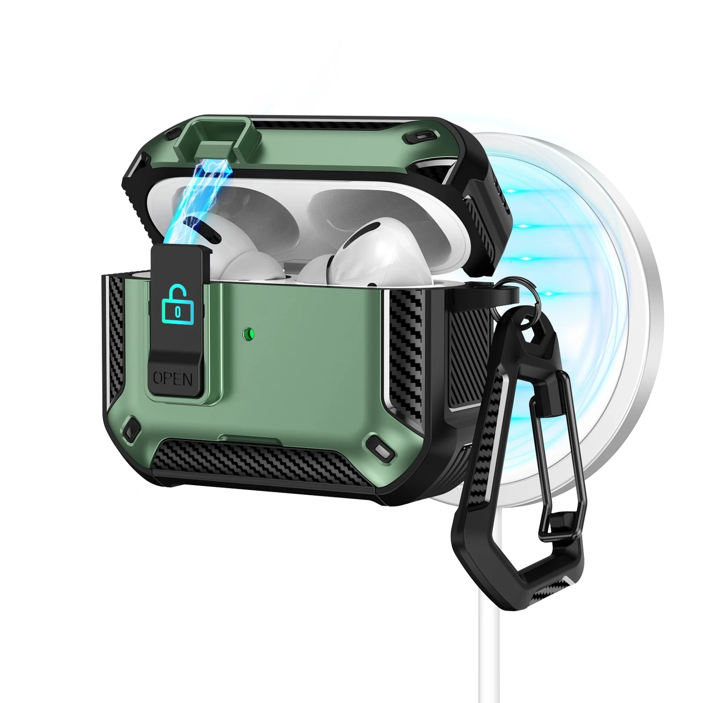 For AirPods 4 Generation Case Cover with Phone Holder Shockproof Hard Shell Protective Case with Cleaner Kt for AirPods Pro/Pro2