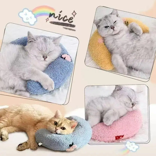 Pet pillow dog cat sleeping moon pillow small dog plush pillow sleeping pad pet supplies
