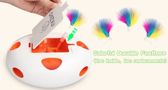 INKZOO Cat Toys, Interactive Cat Toys for Indoor Cats,  Smart Interactive Kitten Toy, Automatic 7 Holes Mice Whack-A-Mole