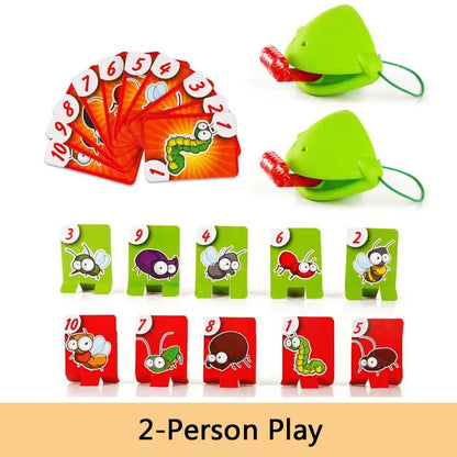 Tiktok Funny Frog Mouth Tongue Lizard Mask Blowing Catch Bugs Party Game Card Board Antistress Toy for Kids Family Interactive