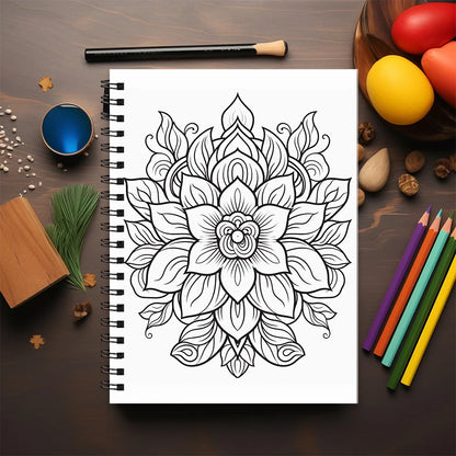 Mandala Adult Coloring Book - 8.3x11.2 inches Stress relief coloring book 22 pages of art therapy illustrations to relieve anxie