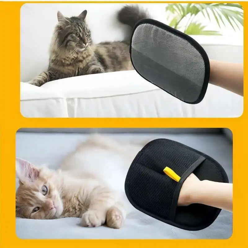 Upgrated Pet Hair Remover Glove Double-Sided Fur Gloves Cat Dog Fur Magnet Gloves for Washing Deshedding Cleaning Carpets Sofas
