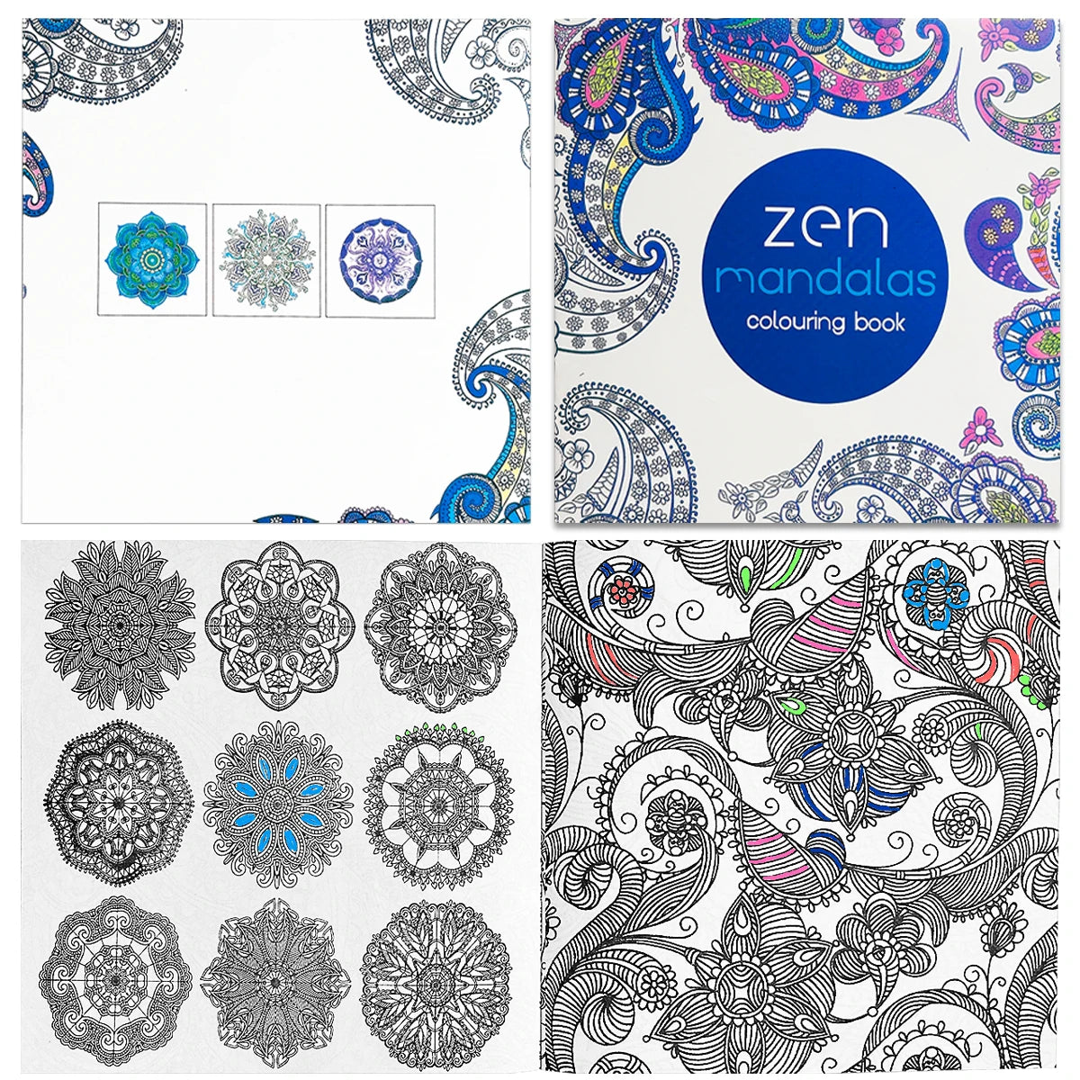"Zen Mandalas Colouring Book: Intricate Paisley & Mandala Designs, Adult Relaxation Coloring Book for Mindfulness and Creativity