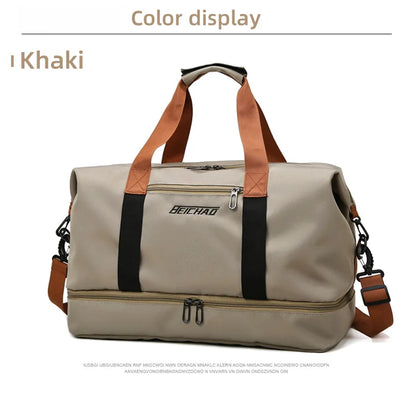 Fitness bag Large capacity Short distance luggage portable fitness bag Travel bag Shoulder handbag Men's sports waterproof bag