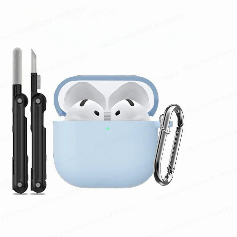 Cover for AirPods 4 Case 2024 3D Silicone Wireless Bluetooth Headphone Soft Protective Case for AirPods 4th Gen with Cleaner Kit