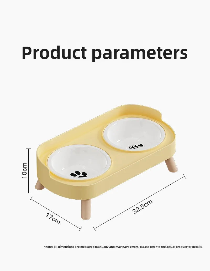Pet Bowl PP Plastic Double Bowl Anti-killing Bowl Water and Grain Integrated Dog Bowl Cat Dog Water and Grain Bowl