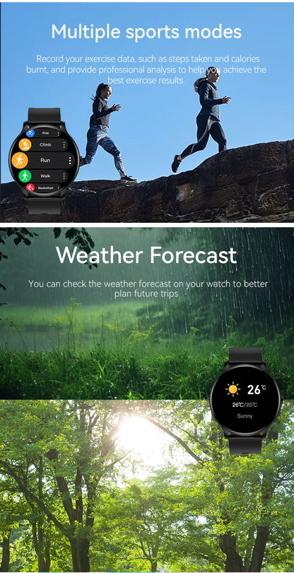 KESHUYOU New Smart Watch Women's Men's Full Touch Screen Bluetooth Talk Sports Fitness Tracker Heart Rate Monitor Smart Watch