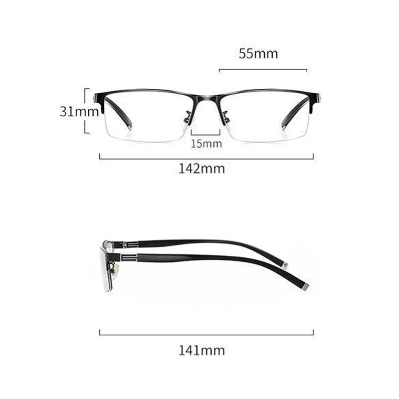 Ultra Light Outdoor Driving Protection Glasses Half Frame Myopia Glasses Business Color-changing Male Female Near Sight Glasses
