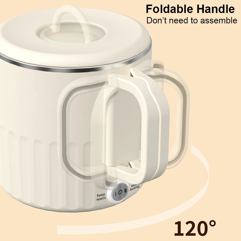 Electric Kettle Portable Travel Electric Water Kettle 1L Multifunctional Electric Teapot Stainless Steel Hot Water Boiler Pot