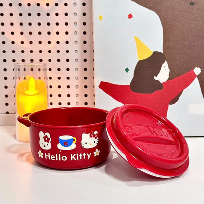 Original Hello Kitty Lunch Box Set Cute Food Storage Container Microwave Safe Pp Plastic Lunch Box Cute Gift