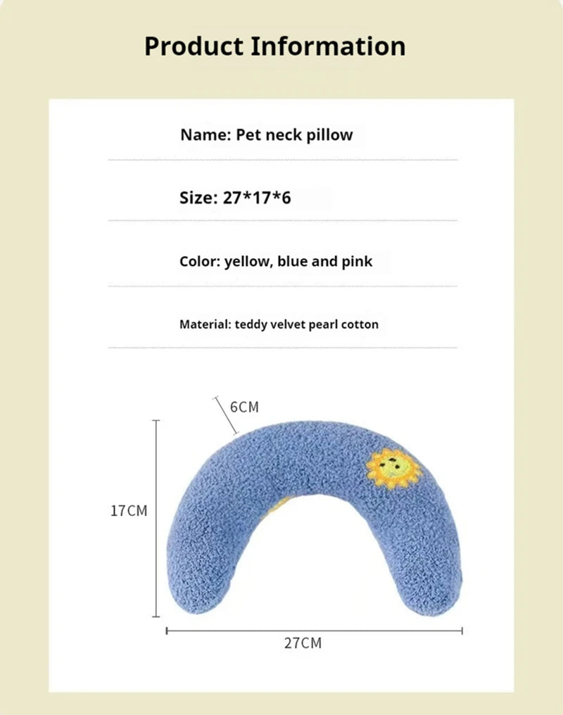 Pet pillow dog cat sleeping moon pillow small dog plush pillow sleeping pad pet supplies