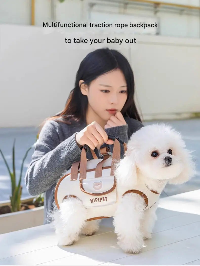 Practical and Stylish Hipipet Pet Carrier with Adjustable Straps and Handy Pocket for Easy Pet Transport