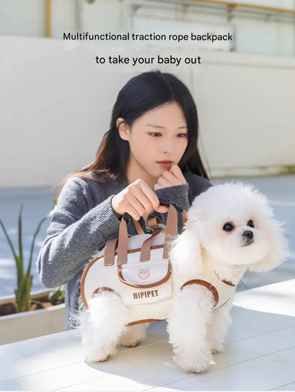 Practical and Stylish Hipipet Pet Carrier with Adjustable Straps and Handy Pocket for Easy Pet Transport