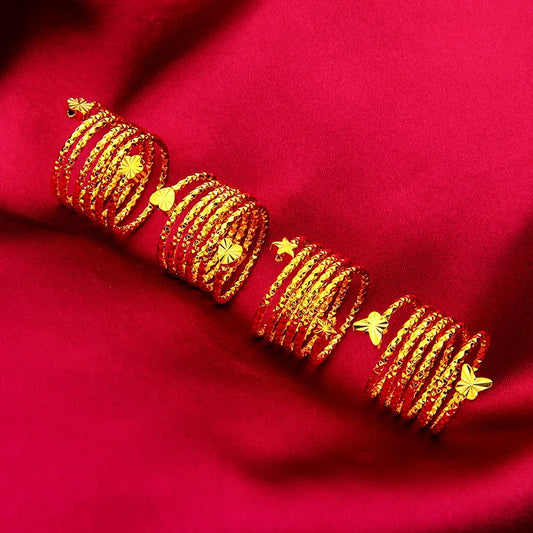 Dubai Spiral Flower Ring Brazilian Women 24K Gold Color Wedding Bride Arabic Ethiopian Big Nigerian Jewellery Moroccan Resizable