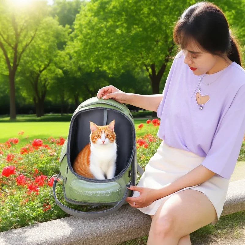 Transparent Pet Carrier Backpack Outdoor Travel Essential for Cats Small Dogs Breathable Design Comfortable Premium Pet Supplies