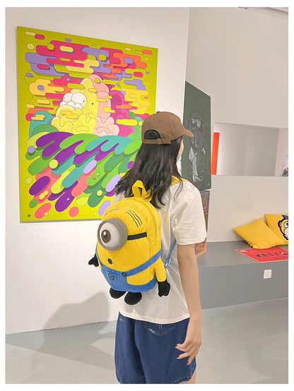 New Cartoon Anime  Backpack Minions Doll Large Size School Bag Large Capacity Student Cartoon Backpack