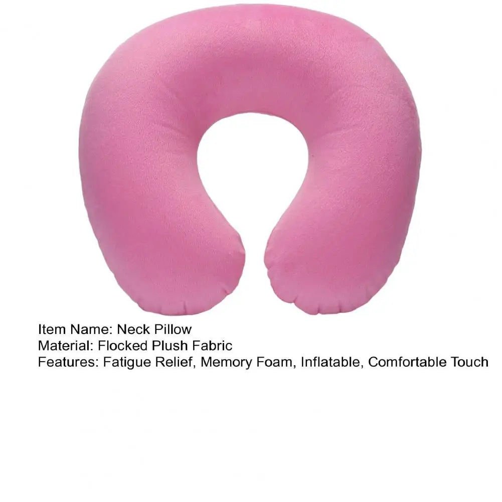 U-shaped Neck Pillow Inflatable Fatigue Relief Travel Pillow Flight Headrest Sleep U-shaped Cushion for Plane