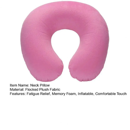 U-shaped Neck Pillow Inflatable Fatigue Relief Travel Pillow Flight Headrest Sleep U-shaped Cushion for Plane