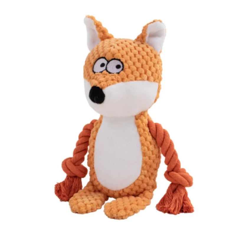Cute Pet Push Toy Dog Self Relieving Vocalizing Elephant Fox Cat Teeth Grinding and Bite Resistant Interactive Cleaning Chew Toy