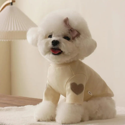 New Shirt Cat Pet Warm Clothes Pet Dog Clothes Base Designer Cute Love Bear Teddy Yorkshire Hoodie Puppy Clothing MWTJK01