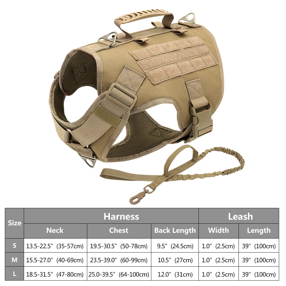Tactical Dog Harness No Pull Adjustable Military Pet Training Harness Molle Vest With Handle For Medium Large Dogs Outdoor Hike