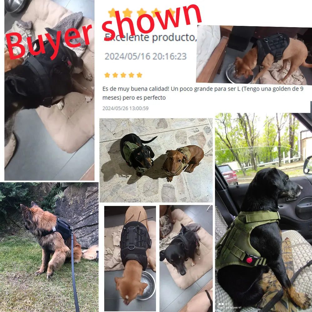 Tactical Training Dog No-Pull Safety Harness Vest Adjustable Dog Vest Harness For Walking Hiking Running For Medium Large Dogs