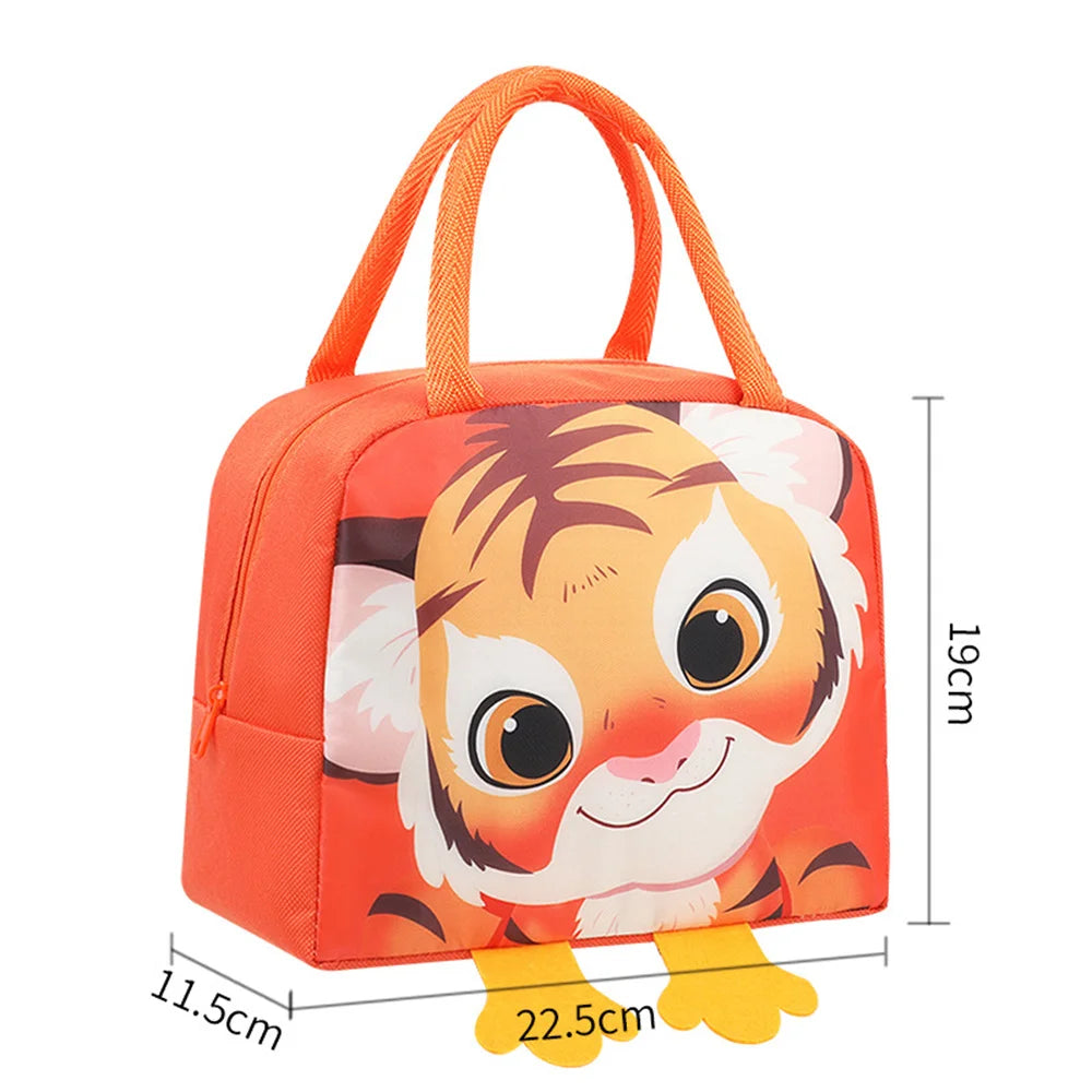 Cartoon Animals Children's Lunch Bag Portable Cartoon Handbag Thickened Insulation Fresh Refrigerated Bag Children's Bag