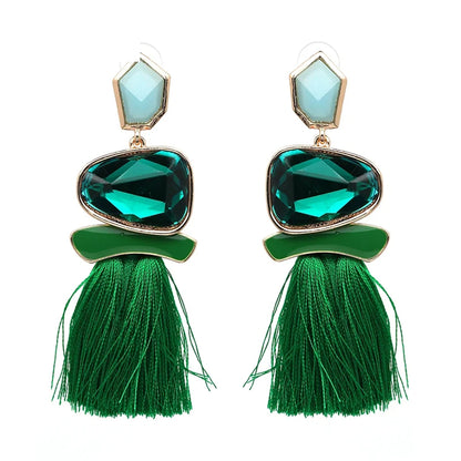 JURAN Bohemia Multicolored Tassel Earrings For Women Fashion Party Jewelry Fringe Dangle Earrings Statement Brincos 2024 Trend