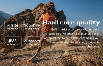 PG666 Outdoor Rugged Smart Watch Men IP68 Waterproof Bluetooth Call Smartwatch Multiple Sports Modes Blood Pressure Oxygen Watch