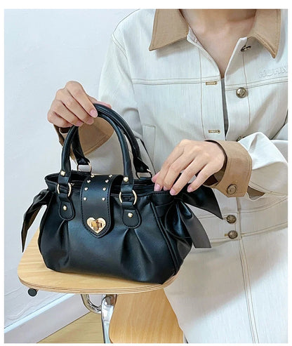 Sweet Bow Lolita Pink Hand Bag Purse Women Harajuku Love Heart Soft Crossbody Bag Lady Kawaii Large Capacity Shoulder Bag Female