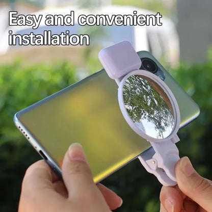 STTKGZD Selfie Reflector Mirror Mobile Phone Fill Light Kit Portable Mobile Mirror Clip Storage Bag Mobile Phone Rear Camera