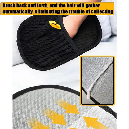 Pet Grooming Gloves Cats Hair Brush Pet Hair Removal Gloves Dual Brush Static-Free Cat Hair Cleaning Tool Hair Stripping Mitts