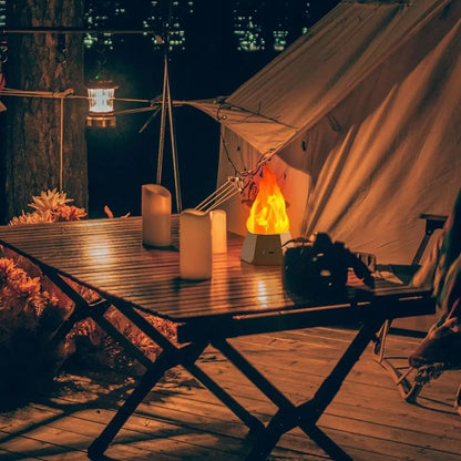 USB Rechargeable Flickering Flame Lamp 35H Runtime Energy Saving 3D Fake Fire Night Light Rechargeable Battery 3 Modes