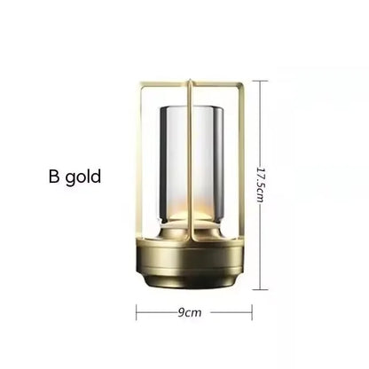 USB Charging Table Lamp Aluminum Restaurant Bar Desk Lamp Dimming Atmosphere USB Charging Touch Switch Decoration
