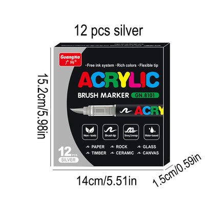12-240 Color/box Professional Artist Marker Set - Soft-tip Drawing Straight Line Liquid Acrylic Markers, DIY Graffiti Art Painti