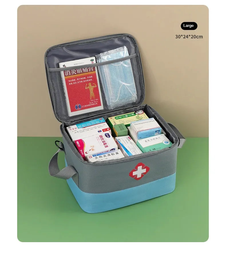 First Aid Kit Medicine Storage Bag Portable Outdoor Rescue Bag Household Large Capacity Medical Kit Storage Organizer