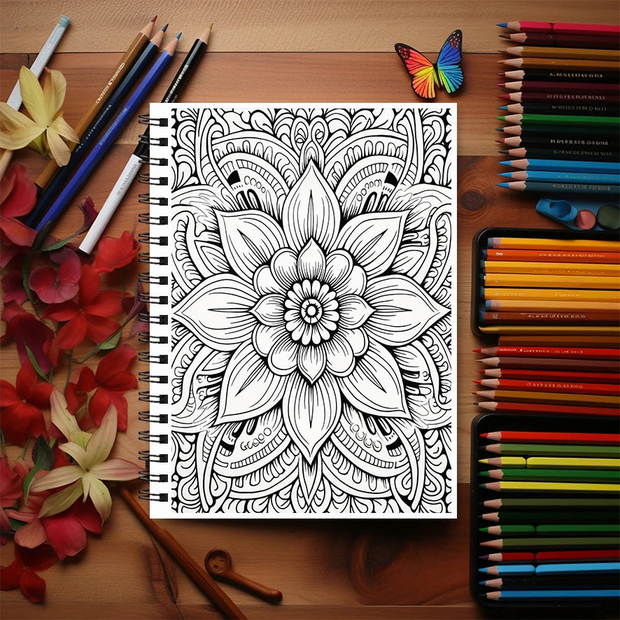 Mandala Adult Coloring Book - 8.3x11.2 inches Stress relief coloring book 22 pages of art therapy illustrations to relieve anxie
