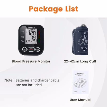 Sinocare Blood Pressure Monitor Digital Tonometer Upper Arm Blood Pressure Meter Automatic BP Medical Sphygmomanometer Pulse