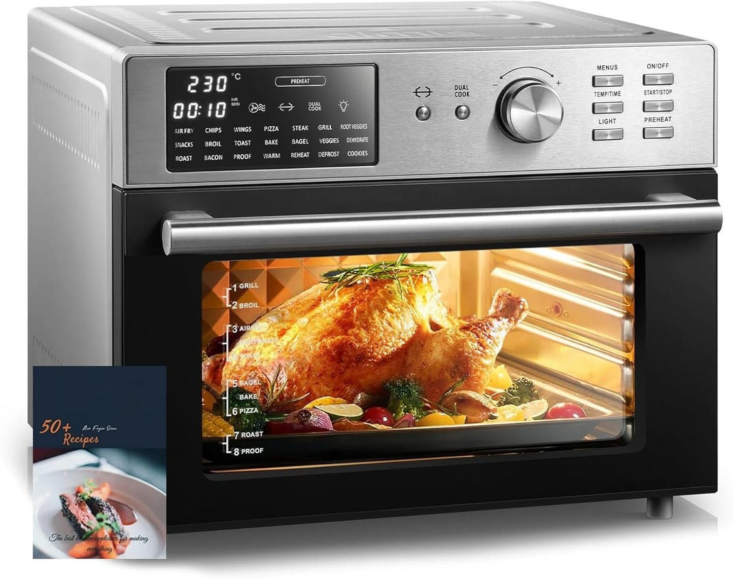 32QT Extra Large Air Fryer Toaster Oven Combo, 21-in-1 Countertop Convection Toaster Oven with Rotisserie and Dehydrate