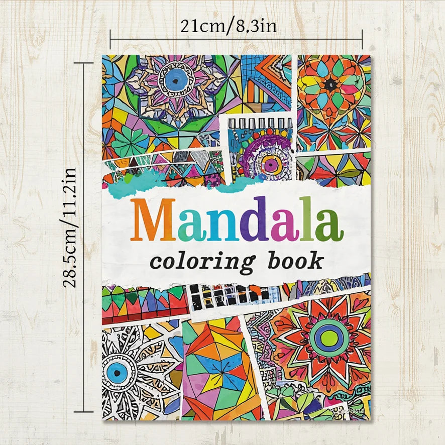 Mandala Adult Coloring Book - 8.3x11.2 inches Stress relief coloring book 22 pages of art therapy illustrations to relieve anxie