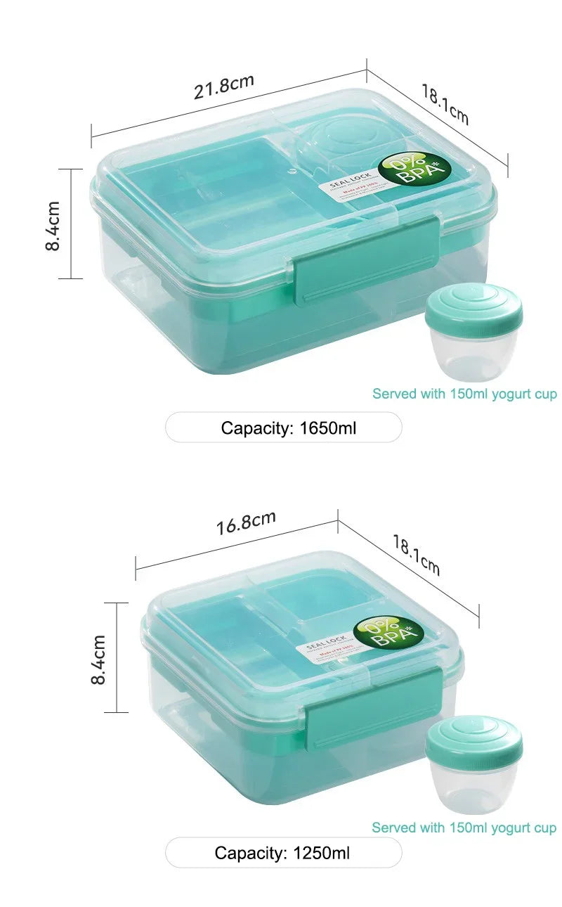 Portable Handle design Double layer Lunch box Compartment Bento Boxes Students Toddler Bento Containers Outdoor Salad Picnic box