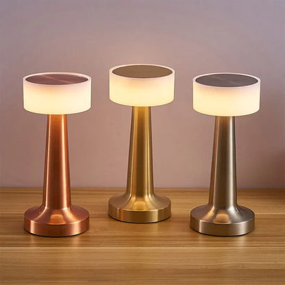 LED Table Lamp Retro Bar Coffee Table Lamp Rechargeable Touch Sensor Wireless Night Light Restaurant Living Room Decor Light